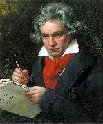 Portrait Ludwig van Beethoven when composing the Missa Solemnis, Joseph Karl Stieler